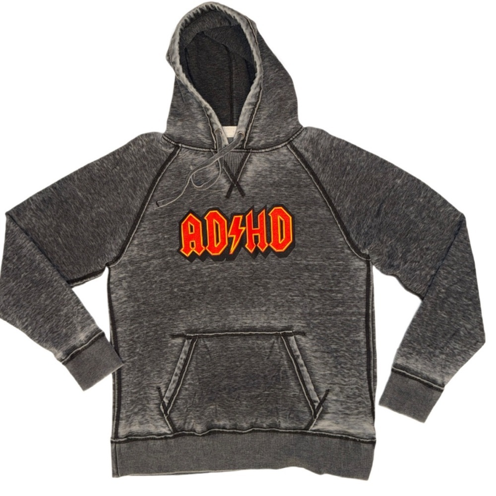 Bream ADHD Hoodie Men’s XL Gray Pullover Sweatshirt AC/DC Parody Graphic - Picture 4 of 9